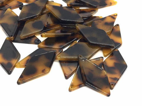 Brown Tortoise Shell Acrylic Blanks Cutout, diamond blanks, earring bead jewelry making, 30mm jewelry, 1 Hole bangle single hole earring