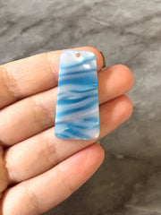 Light Blue Wave resin Acrylic Blanks Cutout, earring pendant jewelry making, 38mm blue 1 Hole earring blanks, sky blue earrings turquoise