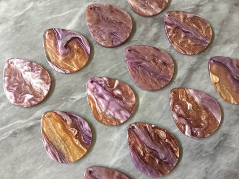 Glitter Purple Tortoise Shell Acrylic Blanks Cutout, earring pendant jewelry making, 35mm brown 1 Hole earring blanks, geode agate