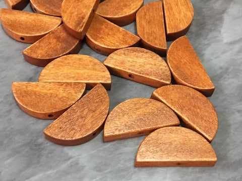 Grain Half Moon Wood Beads, semi circle painted beads 26mm beads, craft supplies, bangle bracelets earrings or necklaces, brown jewelry