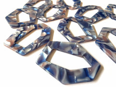 Blue & gray Watercolor Tortoise Shell Acrylic Blanks Cutout, earring pendant jewelry making, 42mm 1 Hole earring blanks colorful