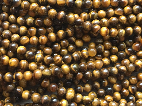 8mm Tigers eye Glass round Beads, jewelry Making beads, Wire Bangles, long necklaces, tassel necklace, brown black gemstones tiger eye