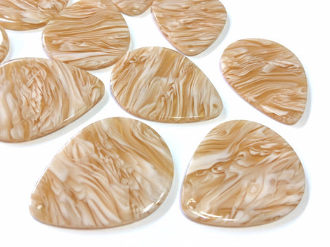 Tan Beach Tortoise Shell Acrylic Blanks Cutout, teardrop earring pendant jewelry making, 40mm 1 Hole earring blanks, geode agate