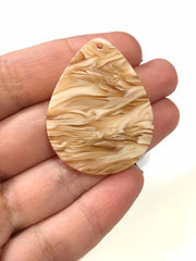 Tan Beach Tortoise Shell Acrylic Blanks Cutout, teardrop earring pendant jewelry making, 40mm 1 Hole earring blanks, geode agate