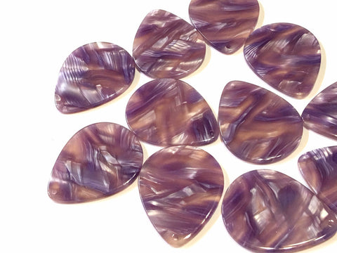 Purple Beach Tortoise Shell Acrylic Blanks Cutout, teardrop earring pendant jewelry making, 40mm 1 Hole earring blanks, geode agate