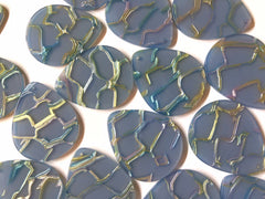 Blue & Silver crackle Tortoise Shell Acrylic Blanks Cutout, Circle blanks, earring bead jewelry making, 36mm teardrop jewelry 1 Hole