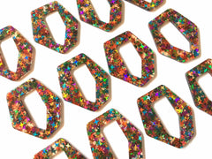 Rainbow Holograph Starburst foil Acrylic Blanks Cutout, earring pendant jewelry making, 42mm 1 Hole earring blanks, unicorn jewelry diy