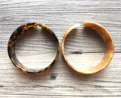 Brown or Blonde Tortoise Shell Bracelet Blanks, resin lucite tortoise shell acetate celluloid jewelry, animal print bracelet monogram blanks