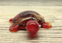 Red Turtle Handmade Lampwork Blown Glass pendant, Grade A 54mm glass bead long mandala necklace, glass necklace jewelry