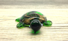 Green Turtle Handmade Lampwork Blown Glass pendant, Grade A 54mm glass bead long mandala necklace, glass necklace jewelry