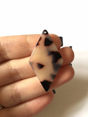 Blonde Tortoise Diamond Shell Acrylic Blanks Cutout, earring pendant jewelry making, brown champagne 40mm 1 Hole earring