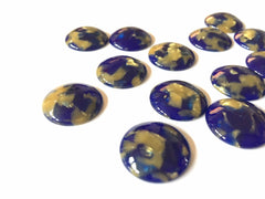 Royal Blue Gold Foil Tortoise Shell Acrylic Blanks Cutout, Circle blanks, earring jewelry making, 17mm jewelry, stud earring blanks tortoise