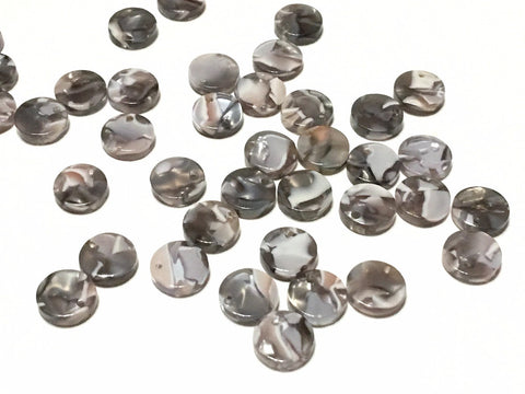 Gray & White Tortoise Shell Acrylic Blanks Cutout, Circle blanks, earring bead jewelry making, 10mm circle jewelry, 1 Hole circle bangle