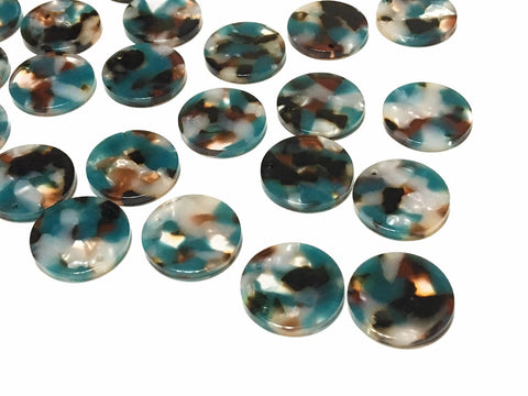 Turquoise Tortoise Shell Acrylic Blanks Cutout, round blanks, earring bead jewelry making, 20mm circle jewelry, 1 Hole bangle single hole