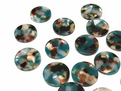 Turquoise Tortoise Shell Acrylic Blanks Cutout, round blanks, earring bead jewelry making, 20mm circle jewelry, 1 Hole bangle single hole