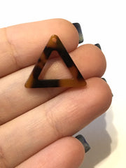 Tortoise Shell Acrylic Blanks Cutout, triangle blanks, earring bead jewelry making, 20mm triangle bead jewelry, 1 Hole bangle single hole