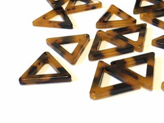 Tortoise Shell Acrylic Blanks Cutout, triangle blanks, earring bead jewelry making, 20mm triangle bead jewelry, 1 Hole bangle single hole