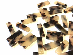 Blonde Tortoise Shell Resin Thin 1 Hole 18mm beads, lucite rectangle pendant, earrings necklace jewelry making, skinny acrylic sticks