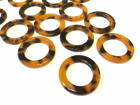 Brown Tortoise Shell Acrylic Blanks Cutout, Circle blanks, earring bead jewelry making, 28mm circle jewelry, 1 Hole circle bangle single