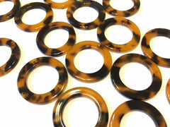 Brown Tortoise Shell Acrylic Blanks Cutout, Circle blanks, earring bead jewelry making, 28mm circle jewelry, 1 Hole circle bangle single