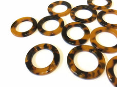 Brown Tortoise Shell Acrylic Blanks Cutout, Circle blanks, earring bead jewelry making, 28mm circle jewelry, 1 Hole circle bangle single