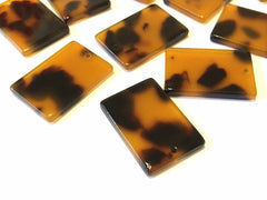 Tortoise Shell Acrylic Blanks Cutout, rectangle blanks, earring bead jewelry making, 22mm rectangle jewelry, 1 Hole geometric brown black