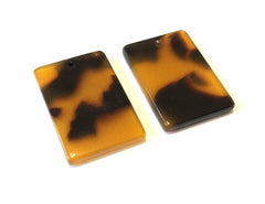 Tortoise Shell Acrylic Blanks Cutout, rectangle blanks, earring bead jewelry making, 22mm rectangle jewelry, 1 Hole geometric brown black