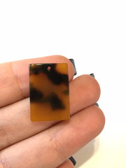 Tortoise Shell Acrylic Blanks Cutout, rectangle blanks, earring bead jewelry making, 22mm rectangle jewelry, 1 Hole geometric brown black