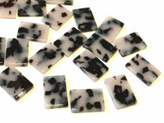 Black & White Tortoise Shell Acrylic Blanks Cutout, rectangle blanks, earring bead jewelry making, 22mm rectangle jewelry, 1 Hole geometric