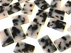 Black & White Tortoise Shell Acrylic Blanks Cutout, rectangle blanks, earring bead jewelry making, 22mm rectangle jewelry, 1 Hole geometric