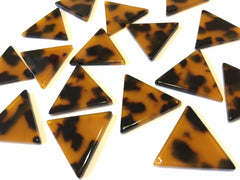 Black & brown Tortoise Shell Beads, triangle shape acrylic 29mm Long Earring or Necklace pendant bead 1 one hole top cream, animal print