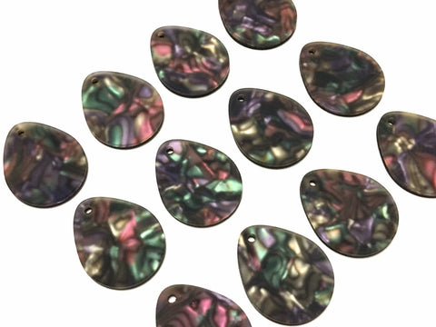 Rainbow Tortoise Shell Acrylic Blanks Cutout, teardrop blanks, earring bead jewelry making, 27mm jewelry, 1 Hole tortoise blanks colorful