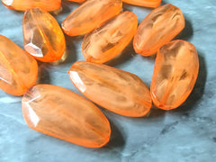 Large ORANGE Gem Stone Beads, SUNSET Collection, Acrylic faux stained glass jewelry Making, Necklaces, Bracelets or Earrings, orange bead