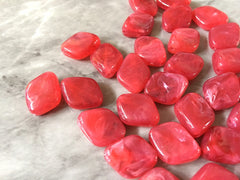 Fiesta Red Beads, The Wave Collection, 22mm Beads, big acrylic beads, bracelet necklace earrings, jewelry making acrylic bangle bead diamond
