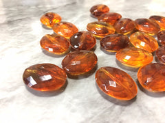 Amber round Beads faceted oval 20mm big acrylic beads, bracelet necklace earrings, jewelry making, acrylic bangle bead amber brown