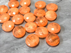 Creamy orange 20mm circle Beads, big acrylic beads, bracelet necklace earrings, jewelry making, acrylic bangle bead, orange jewelry