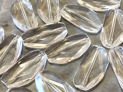 Clear Large Translucent Beads, Faceted Nugget Bead, crystal bead, 32mm crystal beads, clear beads, clear jewelry, clear bracelet