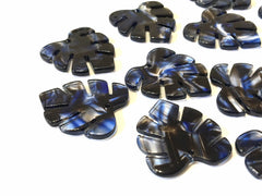 Royal Blue Brushed Resin Acrylic Blanks Cutout, monstera palm leaves leaf blanks, earring pendant jewelry making 30mm circle jewelry 1 hole
