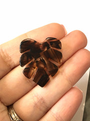 Chocolate Brushed Resin Acrylic Blanks Cutout, monstera palm leaves leaf blanks, earring pendant jewelry making 30mm circle brown 1 hole