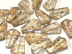 Metallic Gold & clear Acrylic Bead, 35mm bead, Bangle Necklace Earring Jewelry Making Beads, wire bangle, gold beads, gold geometric jewelry