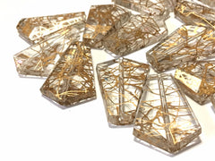 Metallic Gold & clear Acrylic Bead, 35mm bead, Bangle Necklace Earring Jewelry Making Beads, wire bangle, gold beads, gold geometric jewelry