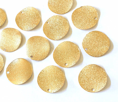 20mm Gold hammered glitter 1 hole metal circle, Jewelry Making necklaces Bracelets or Earring, gold earrings metal blanks for tassel