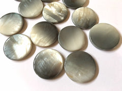 XL Gray & Cream Ombre 31mm big shell beads, gray beads, chunky necklace, craft supplies, wire bangles, jewelry making, shell bangle bracelet