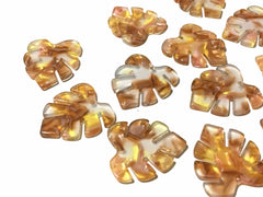 Caramel Popcorn Resin Acrylic Blanks Cutout, monstera palm leaves leaf blanks, earring pendant jewelry making 31mm circle jewelry 1 hole