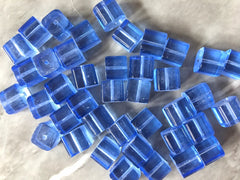 Cube light Blue Beads Translucent, 8mm Beads, glass square beads, bracelet necklace earrings, jewelry making bangle beads resin
