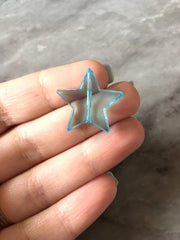 Light Blue Star Beads, 22mm Translucent Beads for Jewelry Making, blue resin beads, clear jewelry necklace, celestial beads jewelry