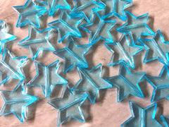 Light Blue Star Beads, 22mm Translucent Beads for Jewelry Making, blue resin beads, clear jewelry necklace, celestial beads jewelry