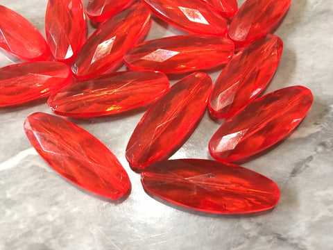 Cherry Red oval beads 40mm red beads, Bangle Making, Jewelry Making, red Jewelry necklace, red Statement chunky beads bib