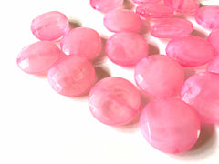 Creamy Bubblegum Pink 20mm circle Beads, big acrylic beads, bracelet necklace earrings, jewelry making, acrylic bangle bead, pink jewelry