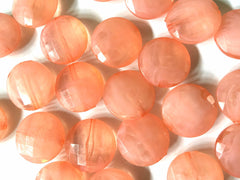 Creamy Peach 20mm Beads, geometric acrylic beads, bracelet necklace earrings, jewelry making, acrylic bangle beads, round coral pink beads